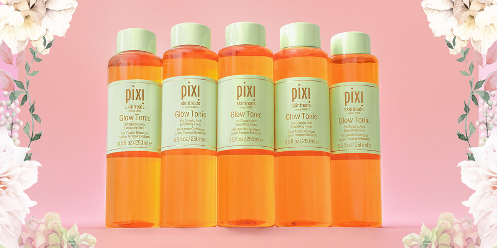 Glow Tonic on a pink background