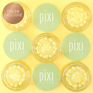 Online Exclusive: Pixi Vitamin-C CremeSerum shown with open lid on a yellow background